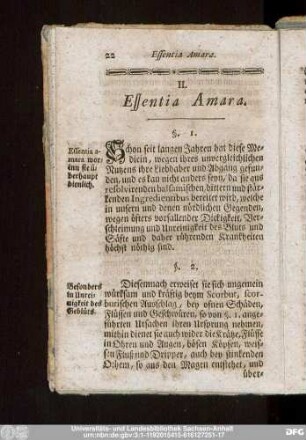 II. Essentia Amara.