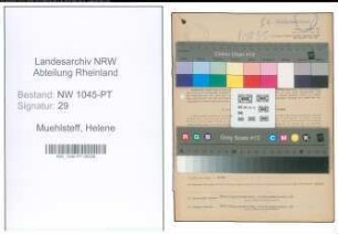 Entnazifizierung Helene Muehlsteff , geb. 12.10.1894 (Postbeamtin)