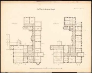 Rathaus Rheydt: Grundrisse 1.OG, 2.OG 1:100