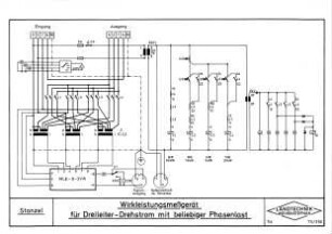 Wirkleistungsmeßgerät für Dreileiter-Drehstrom mit beliebiger Phasenlast