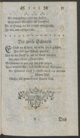 Der gröste Schmertz