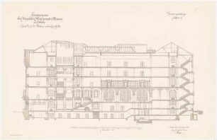Unterrichtsanstalt des Kunstgewerbemuseums, Berlin Erweiterung: Querschnitt 1:100