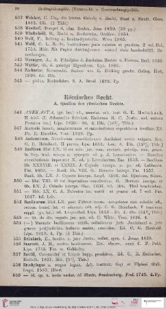 Römisches Recht (Nr. 546 - 1866)