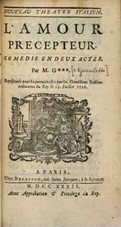 L' Amour précepteur : Comédie en deux actes