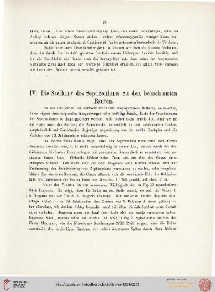 IV. Die Stellung des Septizoniums zu den benachbarten Bauten