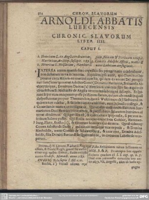 Arnoldi, Abbatis Lubecensis Chronic. Slavorum Liber IIII.