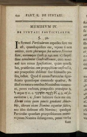 Membrum IV. De Syntaxi particularum.