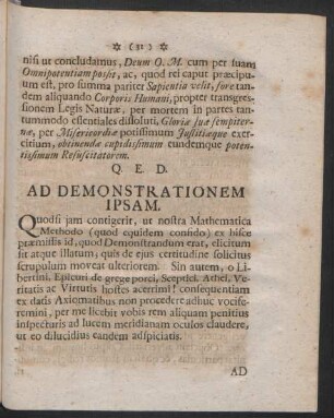Ad Demonstrationem Ipsam