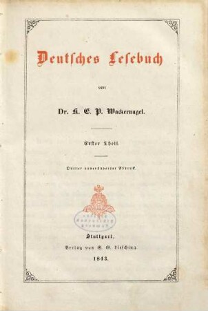 Deutsches Lesebuch, 1. Theil