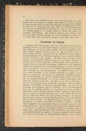 Lebenskunde für Zöglinge