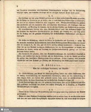 II. Abschnitt. Von der vorläufigen Anordnung des Betriebs