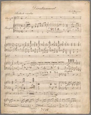 Divertimentos, Klarinette, Klavier; op. 2 - BSB Mus.Schott.Ha 7771-2