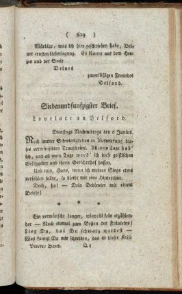 Siebenundfunfzigster Brief. Lovelace an Belford. - Neunundfunfzigster Brief. Lovelace an Belford.