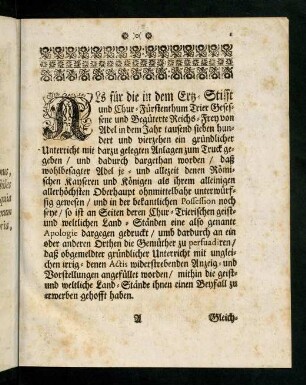 1-10, Als fuer die in dem Ertz-Stifft und Chur-Fuerstenthum ...