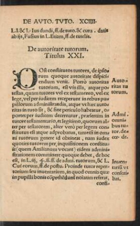 De autoritate tutorum. Titulus XXI.