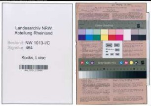 Entnazifizierung Luise Kocks , geb. 22.01.1902 (Gastwirtin)