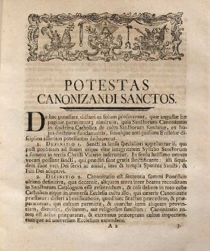 Dissertatio De Potestate Canonizandi Sanctos Ecclesiae Christi Data