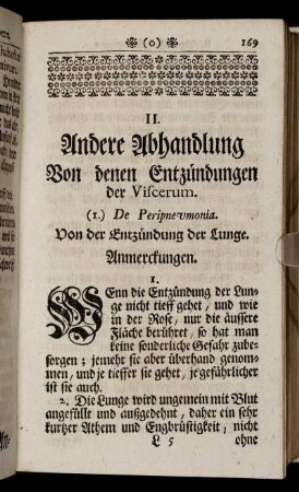 II. Andere Abhandlung. Von denen Entzündungen der Viscerum.