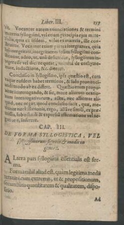 Cap. III. De Forma Syllogistica, [...]