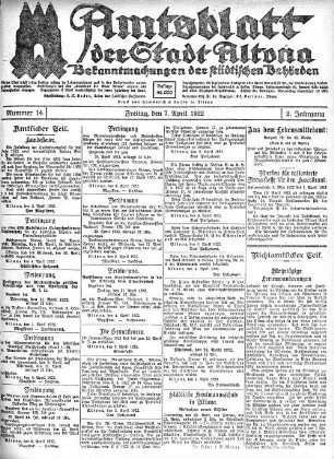 Nummer 14 : Freitag, den 7. April 1922
