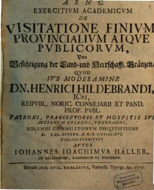 De visitatione finium provincialium atque publicorum