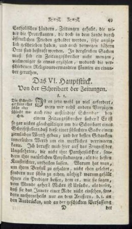 Das VI. Hauptstück