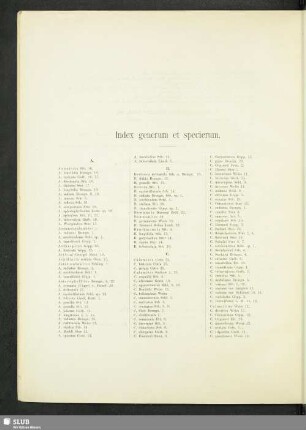 Index generum et specierum