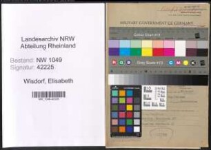 Entnazifizierung Elisabeth Wisdorf , geb. 18.01.1898 (Postbeamtin)