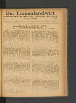 Ackerbau in Deutsch-Südwestafrika.