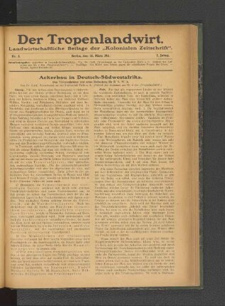 Ackerbau in Deutsch-Südwestafrika.
