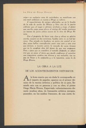 La obra a la luz de los acontecimientos históricos