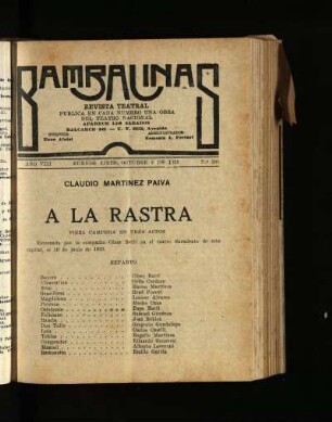 A la rastra : pieza campera en tres actos
