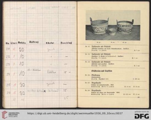 Stickereien und Textilien (Nr. 274-290)