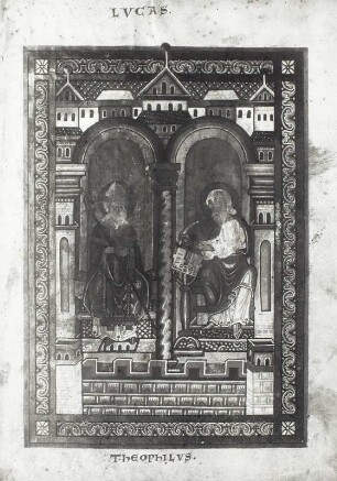 Evangelist Lukas mit Bischof Theophilus, Blatt 81r