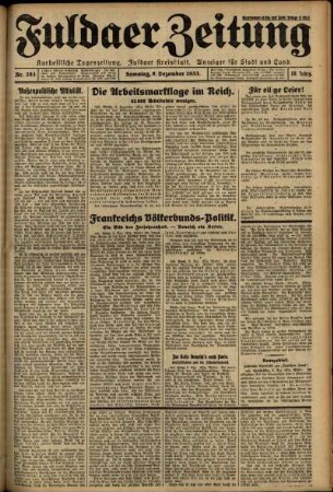 Ausgabe vom Samstag, den 09. Dezember 1933.