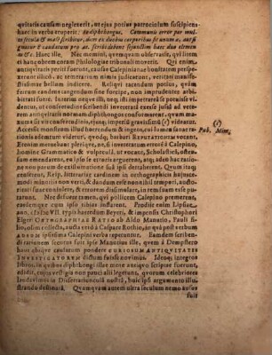 Dissertatiuncula apologet. de diphthongis ae et oe