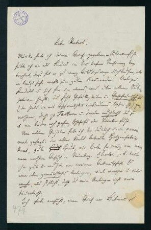 Brief vom 29. Mai 1874