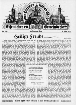 Eisenacher evangelisches Gemeindeblatt : Mai 1933