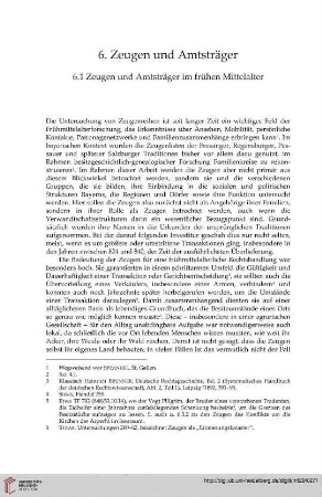6.1 Zeugen und Amtsträger im frühen Mittelalter