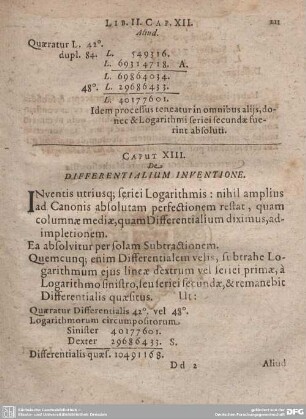 Caput XIII. De Differntialium Inventione.