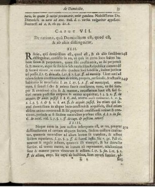 Caput VII. De ratione, qua Domicilium est, quod est, & ab aliis distinguitur