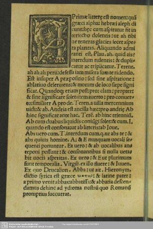 Primae littere est nomen …