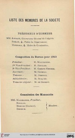 Liste des membres de la Société