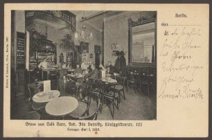 Ansichtskarte "Café Barz", Königgrätzer Straße 121