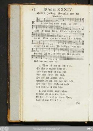 Psalm XXXIV. Gottes gnädige Sorgfalt für die Frommen.