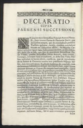 Declaratio Super Parmensi Successione.