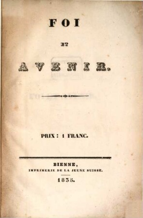 Foi et Avenir