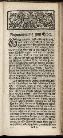 Aufmunterung zum Gebet.