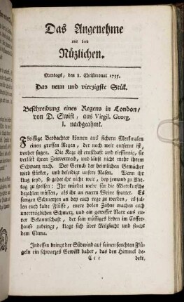 Das neun und vierzigste Stück. Montags, den 8. Christmonat, 1755.