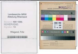 Entnazifizierung Fritz Wiegand , geb. 03.05.1890 (Arbeiter)